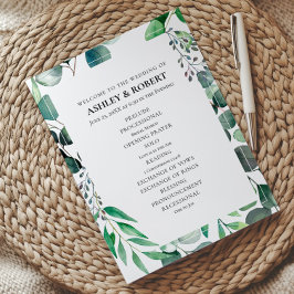 Eucalyptus Garden Botanical Wedding Ceremony Program