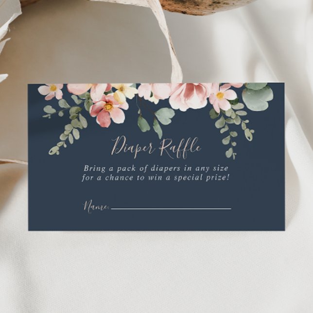 Eucalyptus Garden Ro Blommigt Diaper Raffle Biljet Tilläggskort (Skapare uppladdad)