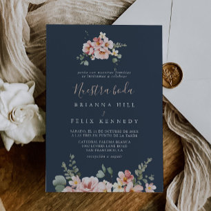 Eucalyptus Garden Ro Blommigt Nuestra Boda Bröllop Inbjudningar