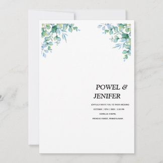 Eucalyptus generery wedding inbjudningar