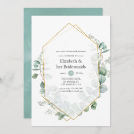 Eucalyptus Geometric Bridesmaids Luncheon Inbjudningar