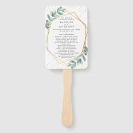 Eucalyptus Geometric Gold Foil-Bröllopsprogram