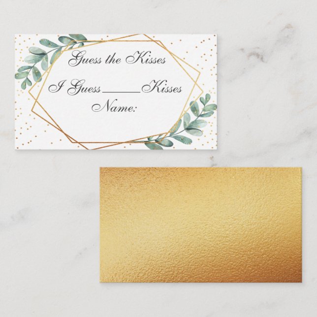 Eucalyptus Geometric Möhippa Game Card Tilläggskort (Fram/baksida)