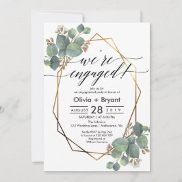 Eucalyptus geometric ram förlovningsfest inbjudningar