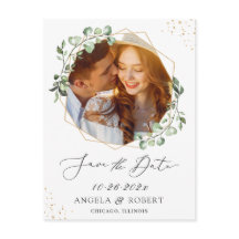 Eucalyptus Geometric Ram Photo Save Date