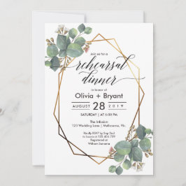 Eucalyptus geometric ram rehearsal middag inbjudningar