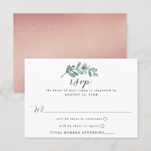 Eucalyptus Geometric Ro Gold Foil Bröllop OSA Kort