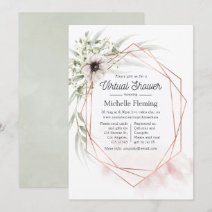 Eucalyptus Geometric Virtuell Baby Shower Inbjudningar