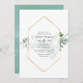 Eucalyptus Geometrisk Möhippa för vattenfärg Inbjudningar