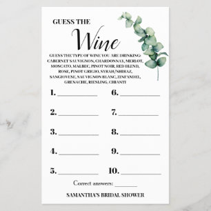 Eucalyptus gissar att spelkortet i Vin Par--dusche Flygblad