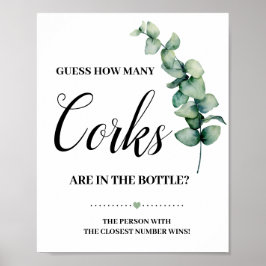 Eucalyptus gissar hur många Kork Shower Game Sign- Poster