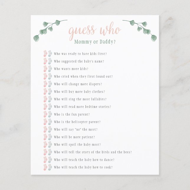 Eucalyptus gissar vem babyvisaren spelar (Framsida)