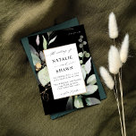 Eucalyptus Glow Guld Greenery Bröllop Black Inbjudningar<br><div class="desc">Skicka en vacker bröllopsinbjudan till gästerna med din vackra inbjudan till Eucalyptus Glow Guld bröllop i Black.</div>