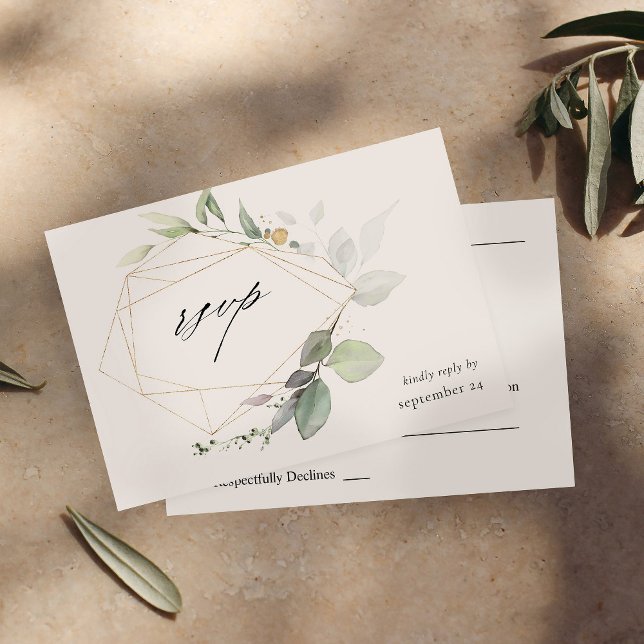 Eucalyptus Glow Guld Greenery w Meal OSA kort (Skapare uppladdad)