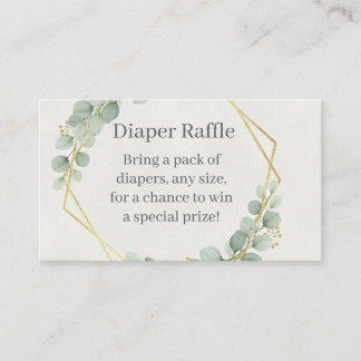 Eucalyptus Gold Diaper Raffle Insert Card | Boho Tilläggskort