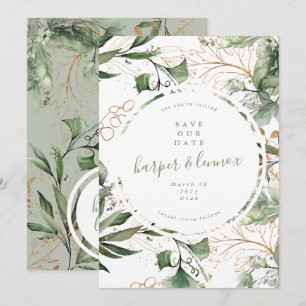Eucalyptus Golden Boho Modern Fall Pampas Circle Spara Datumet
