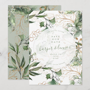 Eucalyptus Golden Boho Modern Fall Pampas Circle Spara Datumet