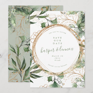 Eucalyptus Golden Boho Modern Fall Pampas Circles Spara Datumet
