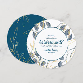 Eucalyptus Golden Garden Will Du är min Bridesmaid Inbjudningar