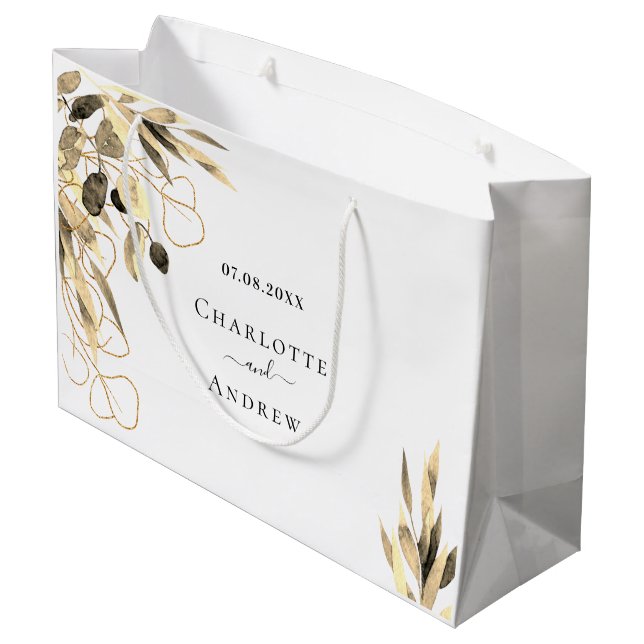 Eucalyptus golden namn faller bröllop (Baksidan Vinklad)