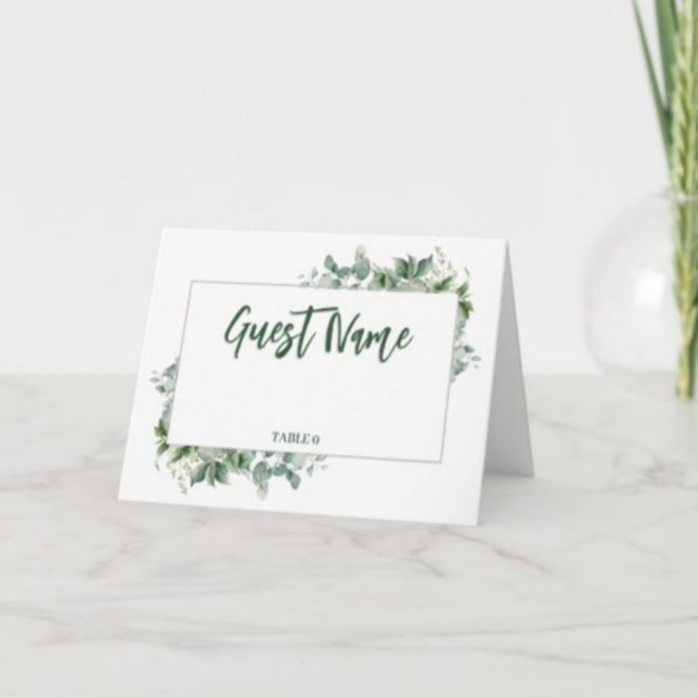 Eucalyptus Gräns Bord-platskort Bordsnummer (Place Cards)