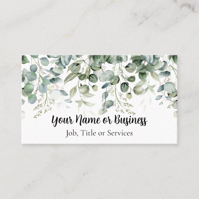 Eucalyptus gräns visitkort (Framsida)