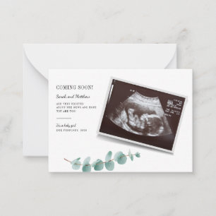 Eucalyptus Gravid Baby Reveal Anteckningskort
