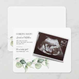 Eucalyptus Gravid Greenery Gender Reveal Card