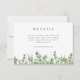 Eucalyptus Green Watercolor & Gold Wedding Info Inbjudningar