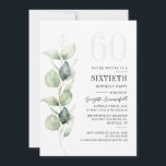 Eucalyptus Greenery 60:e Födelsedagsfesten Inbjudningar<br><div class="desc">Fira milstolpen 60 med ära, elegans och stil med vår anpassningsbar 60:e födelsedagsfest inbjudan! Designat just för detta monumentala tillfälle, förenar våra inbjudningar naturens skönhet med contemporary mode själ. Kärnan i denna utformning ljuger eukalyptus foliage, en symbol för harmoni och läkning. Löven för vattenfärgen eukalyptus ger en subtil bakgrund som...</div>