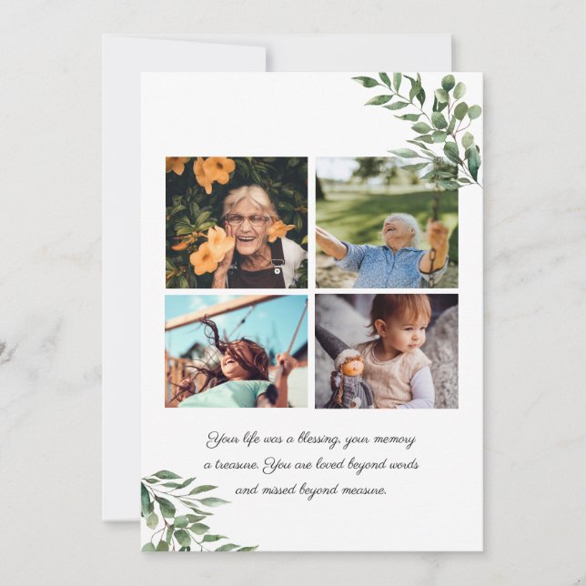 Eucalyptus Greenery | Allmänt minnesprogram Inbjudningar (Framsida)