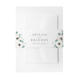 Eucalyptus Greenery anemone blommigt rustic bröllo Band För Inbjudningskort