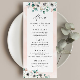 Eucalyptus Greenery anemone blommigt rustic bröllo Meny