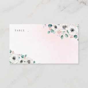 Eucalyptus Greenery anemone blommigt rustic bröllo Placeringskort