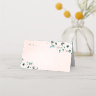 Eucalyptus Greenery anemone blommigt rustic bröllo Placeringskort