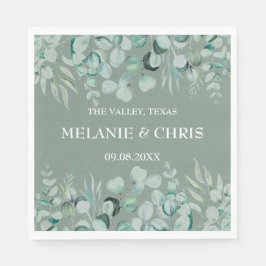 Eucalyptus Greenery Anpassningsbar Boho Rustic Brö Pappersservett