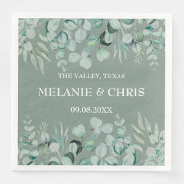 Eucalyptus Greenery Anpassningsbar Boho Rustic Brö Pappersservett