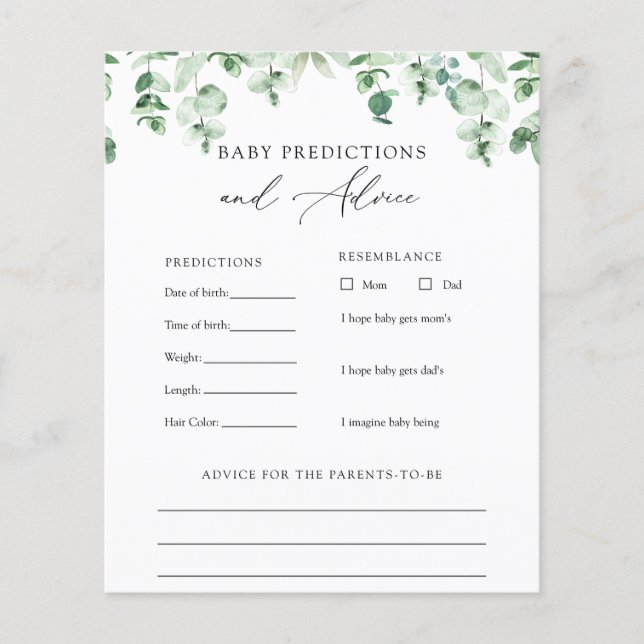 Eucalyptus Greenery Baby Advice and Predictions (Framsida)