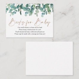 Eucalyptus Greenery Baby Shower Bokar för Baby Tilläggskort