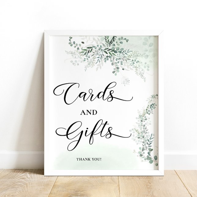 Eucalyptus Greenery Baby Shower Cards and Gifts Poster (Skapare uppladdad)