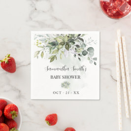 Eucalyptus Greenery Baby Shower Pappersservett