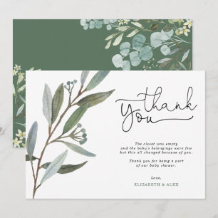 Eucalyptus Greenery Baby Shower - tack för ditt ko Inbjudningar