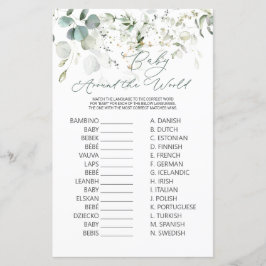 Eucalyptus Greenery Baby Värld runt Game