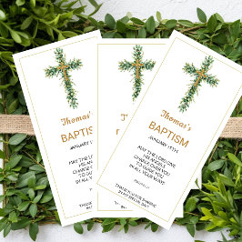 Eucalyptus Greenery Baptism Favor Bookmak Tack Kort