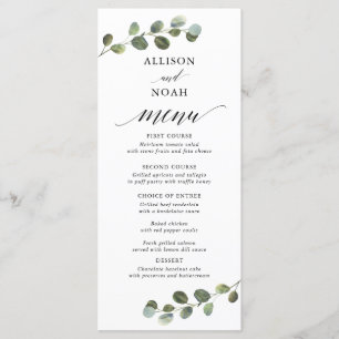 Eucalyptus greenery black white, enkel meny