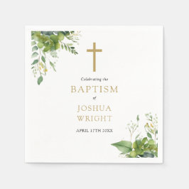 Eucalyptus Greenery Blommigt Baptism Christening Pappersservett