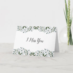 Eucalyptus Greenery Blommigt jag saknar dig Kort