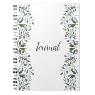 Eucalyptus Greenery Blommigt Journal Anteckningsbok