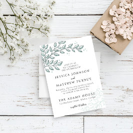 Eucalyptus Greenery Boho Elegant bröllop Inbjudningar