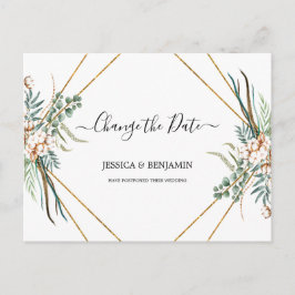 Eucalyptus Greenery Boho-skript Ändra datum Vykort